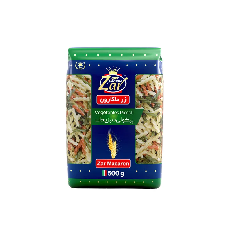 ماکارونی پیکولی سبزیجات زر ماکارون مقدار 500 گرم